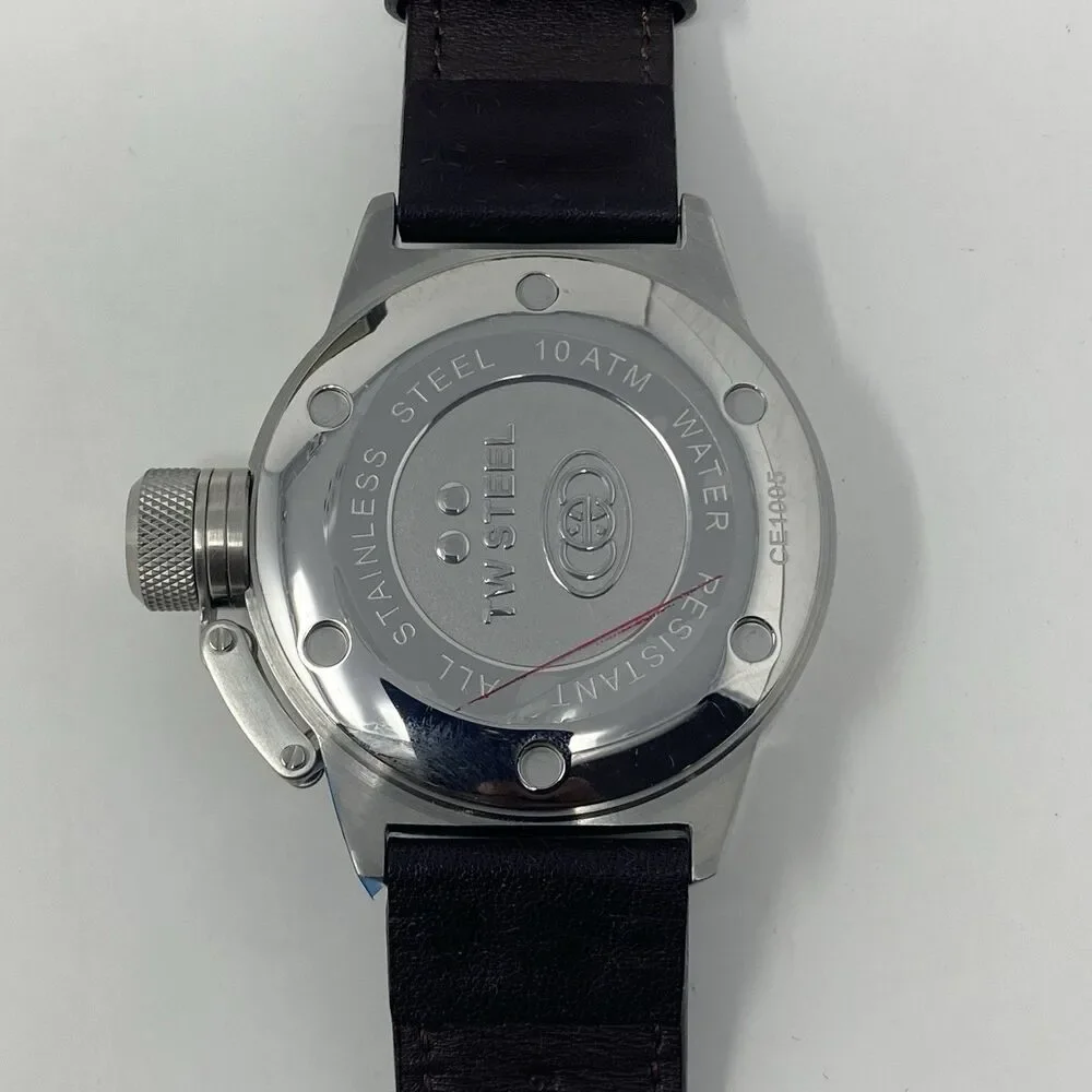 NEW TW Steel CEO Canteen 45mm Watch CE1005 Brown Leather White Dial Quartz - Picture 4 of 13